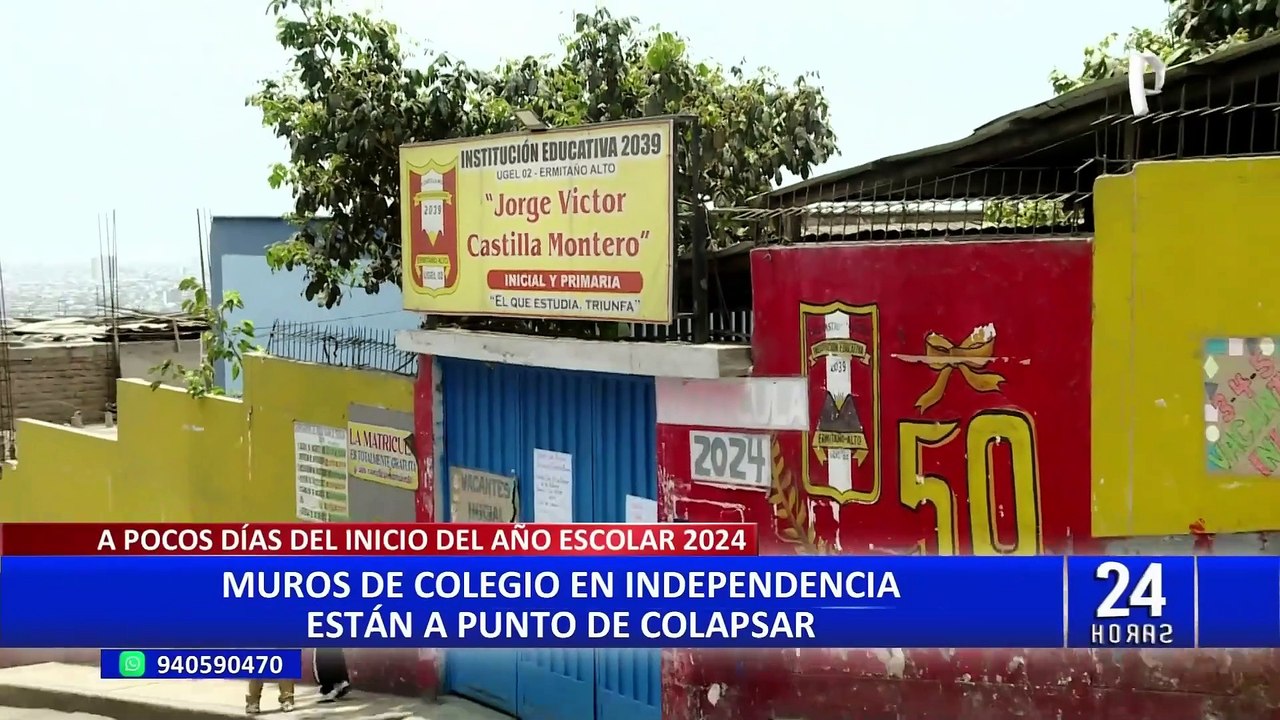 Independencia: muros de colegio a punto de cola...