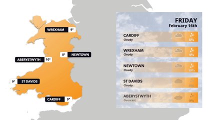 Wales weather forecast 16 February