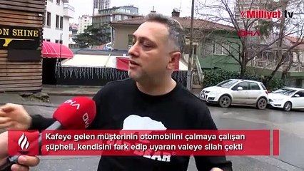 Kadıköy'de korku dolu anlar! Kendisini fark eden valeye silah çekti