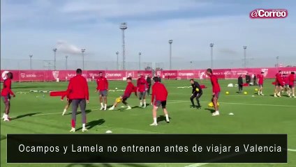 Ocampos y Lamela no entrenan antes de viajar a Valencia