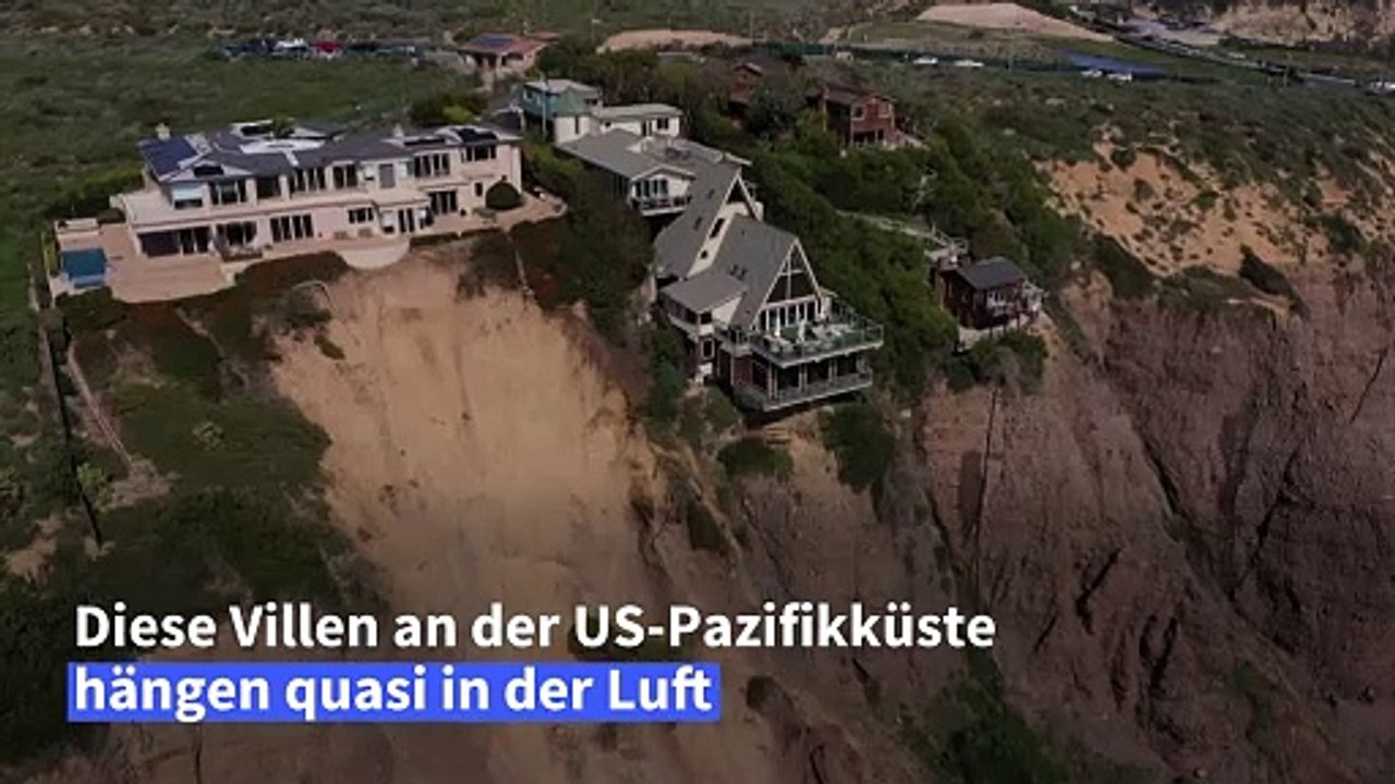 Kalifornien: Villen nach Erdrutsch dramatisch nah an Steilküste