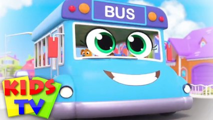 Blue Wheels on the bus, Wheels on the Bus Song by Kids Tv