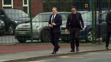 Sir Keir Starmer arrives for Sir Tony Lloyd's funeral
