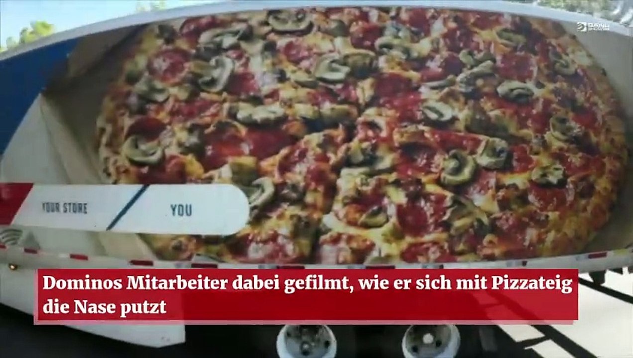 Dominos Mitarbeiter dabei gefilmt, wie er sich mit Pizzateig die Nase putzt