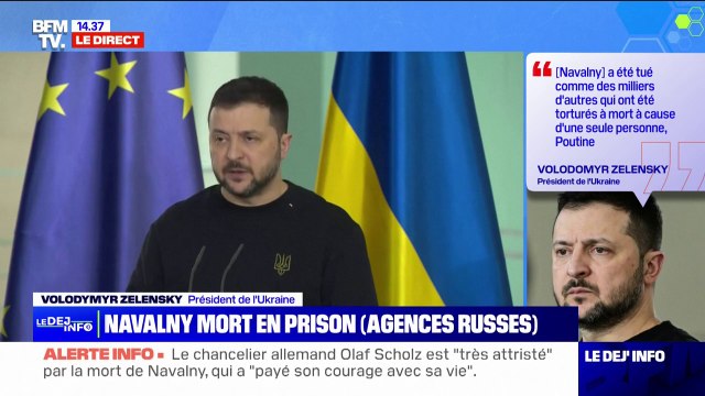 Volodymyr Zelensky: Navalny a été tué comme des milliers d'autres qui ont été torturés à mort, à cause d'une seule personne: Poutine