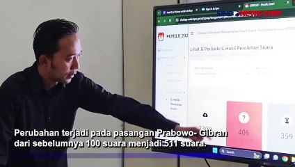 Suara Prabowo Gibran Tiba-Tiba Kembali Melejit dalam Data Sirekap KPU di TPS 12 Serang