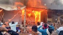 तीन दुकानों में आग, 40 लाख रुपए का सामान जलकर राख