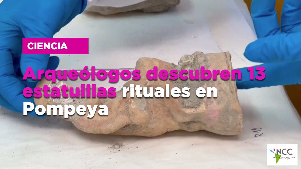 Arqueólogos descubren 13 estatuillas rituales en Pompeya