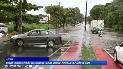 Chuvas causam explosão de gerador de energia, queda de árvore e suspensão de aulas