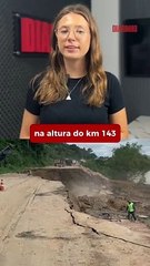 Pista da BR 470 é engolida por novo deslizamento gigante de terra