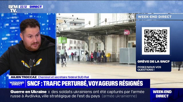 Grève à la SNCF: Je comprends la colère, la tristesse ou le désarroi de l'usager , affirme Julien Troccaz (secrétaire fédéral SUD-Rail)