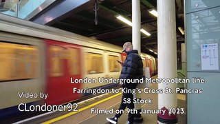 London Underground Metropolitan Line - Farringdon to to King's Cross St. Pancras - January 2023