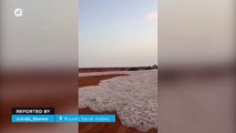 Impressive hailstorms and hurricane-force winds in Saudi Arabia
