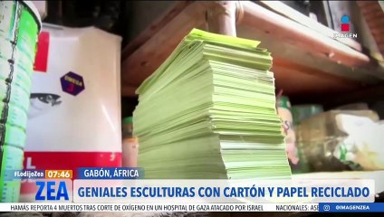 Escultor hace geniales esculturas con cartón y papel reciclado