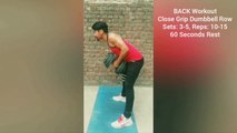 ❌ DUMBBELL CLOSE GRIP ROW ✔️ Best BACK & LATS Exercise #heermlgangaputra #naturalbodybuilding