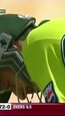 Afridi Trademark shot for a six in the crowd  - CROWD GOT CRAZY