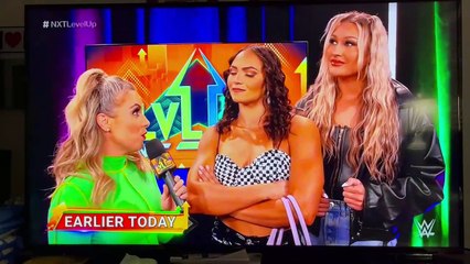 Kiana James and Izzi Dame NXT Level Up Backstage