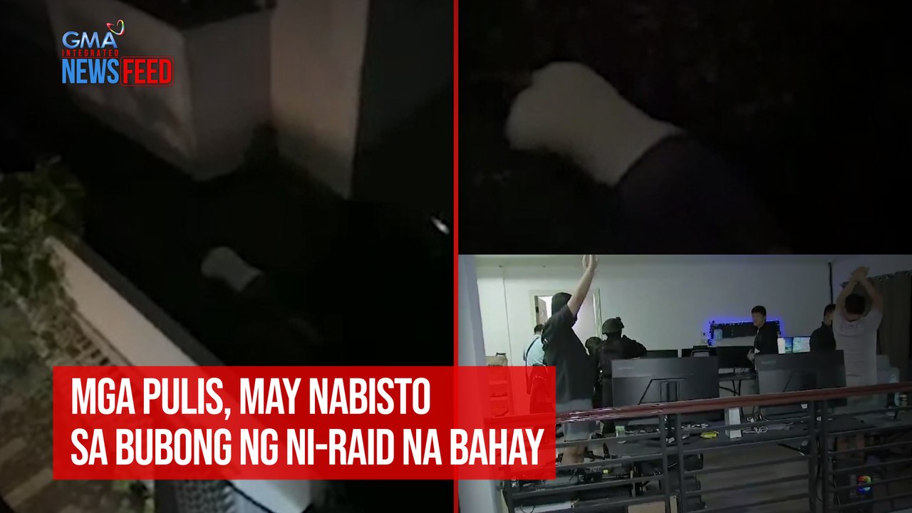 Mga pulis, may nabisto sa bubong ng ni-raid na bahay | GMA Integrated Newsfeed