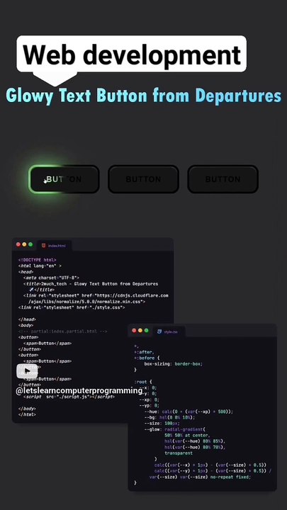 glory text button in html and css in web development #html #webdevelopment #motivation