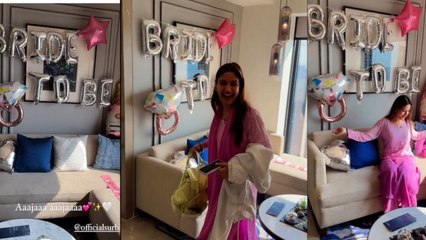 Surbhi Chandna Bachelor's Party Inside Video Viral, गुलाबी कुर्ते  में