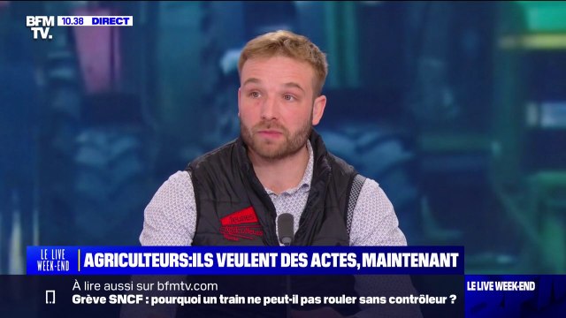 Colère des agriculteurs: Bastien Lombard, président des Jeunes Agriculteurs de la Marne, réclame des mesures concrètes