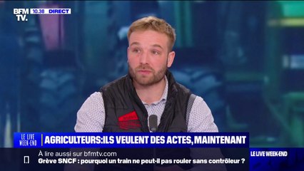 Colère des agriculteurs: Bastien Lombard, président des Jeunes Agriculteurs de la Marne, réclame des mesures "concrètes"