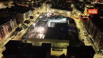 Crollo Firenze, il sorvolo notturno del cantiere con il drone dei Vigili del Fuoco