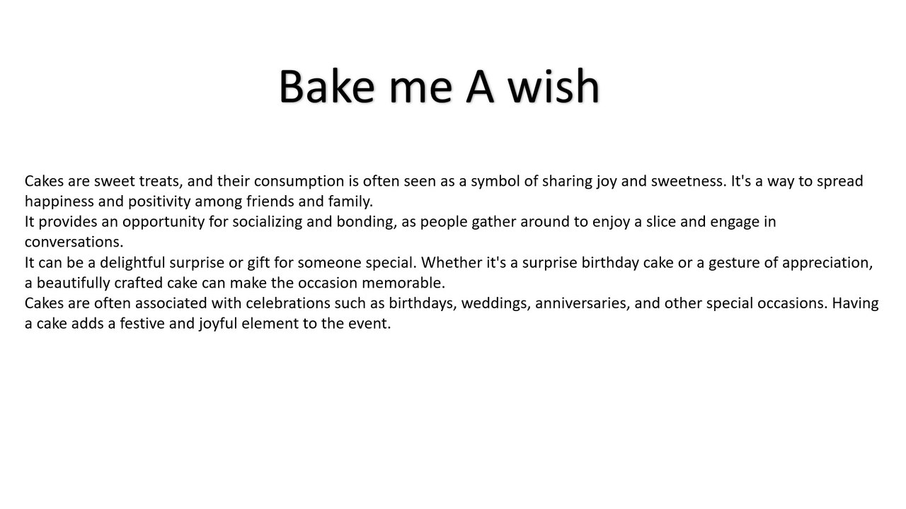 bake me a wish