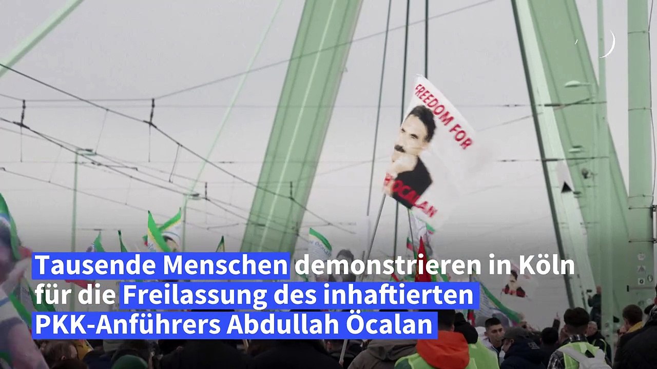 Rund 15.000 Menschen bei Demonstration für Kurdenführer Öcalan in Köln