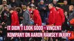 Vincent Kompany hopes that Aaron Ramsey injury is not as bad as it looked