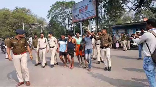 Police took out a procession of Pankaj murder case accused, policemen