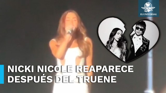 Nicki Nicole al borde de las lágrimas en concierto después de cortar con Peso Pluma