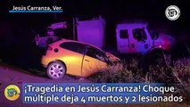 ¡Tragedia en Jesús Carranza! Choque múltiple deja 4 muertos y 2 lesionados