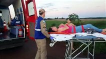 Mulher fica ferida em acidente no Cascavel Velho