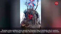 Russian soldiers waved Russian flag in Avdiivka city