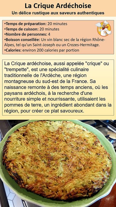 La Crique ardéchoise : Un délice rustique aux saveurs authentiques