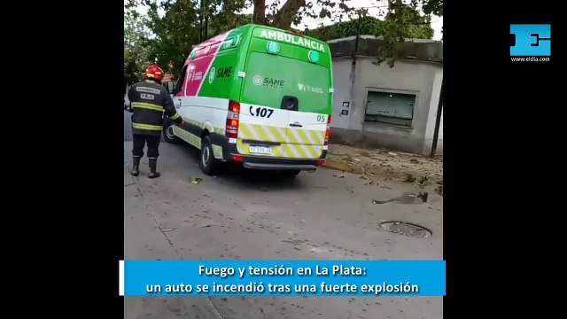 Susto, incendio y explosión en La Plata: un auto ardió, dejó un bombero herido y causó preocupación en los vecinos
