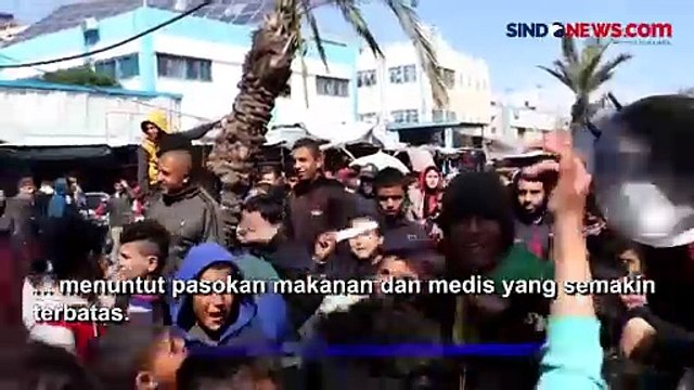 Kelaparan! Ribuan Pengungsi Menunjukkan Kemarahannya di Kamp Pengungsian Jabaliya, Gaza