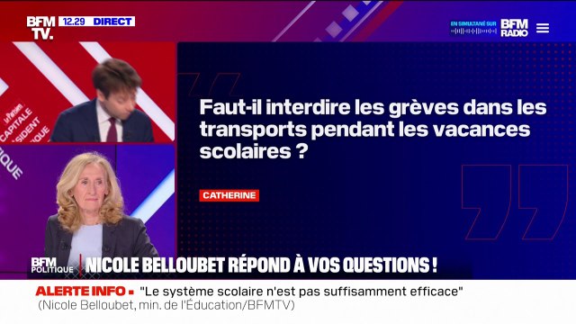 SNCF: Le droit de grève est protégé par la Constitution , rappelle Nicole Belloubet
