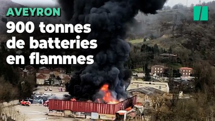900 tonnes de batteries au lithium brûlées dans l’incendie d’un entrepôt en Aveyron