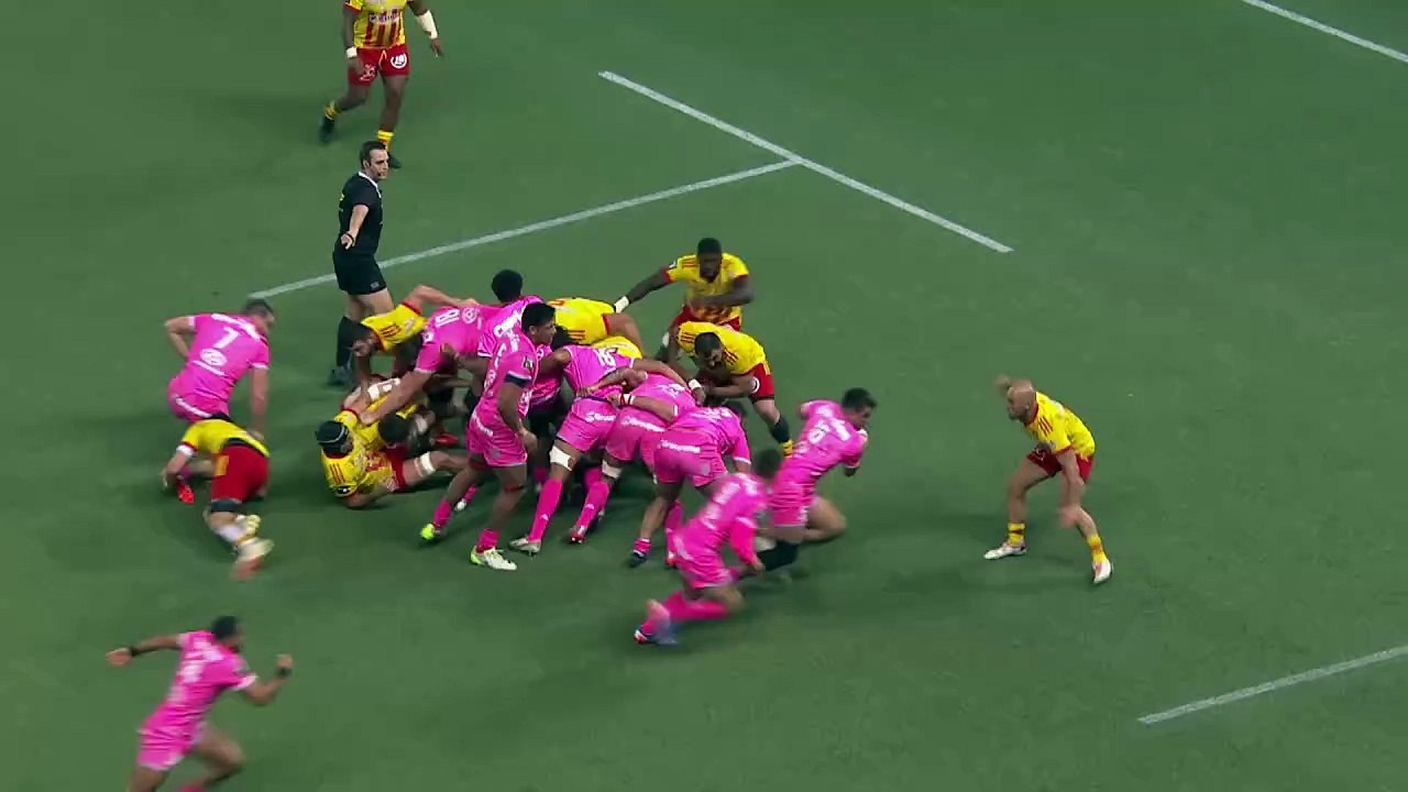 TOP 14 - Essai de Rory KOCKOTT (SFP) - Stade Français Paris - USA Perpignan