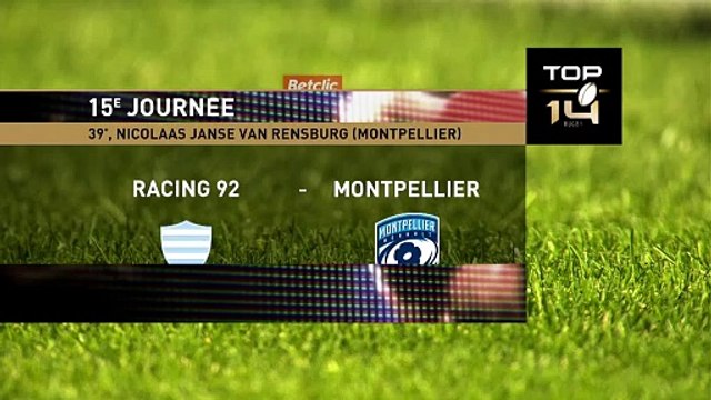 TOP 14 - Essai de Nicolaas JANSE VAN RENSBURG (MHR) - Racing 92 - Montpellier Hérault Rugby