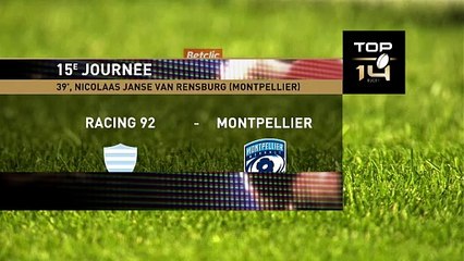 TOP 14 - Essai de Nicolaas JANSE VAN RENSBURG (MHR) - Racing 92 - Montpellier Hérault Rugby