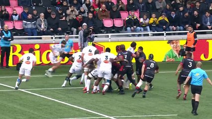 TOP 14 - Essai de Yoan TANGA-MANGENE (SR) - LOU Rugby - Stade Rochelais