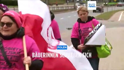Polens Landfrauen beteiligen sich mit origineller Aktion an Bauernprotesten