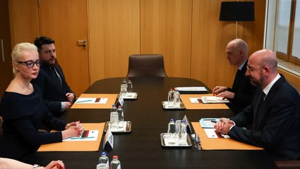 Alexei Navalny’s widow meets with European Council president in Brussels