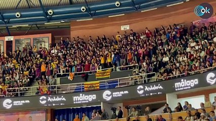 Intolerable: la afición del Barça cantó "Independencia" y sacó la estelada en el Carpena