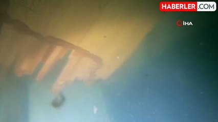 Batık gemiye dalış yapıldı, mürettebat kamaraları böyle görüntülendi