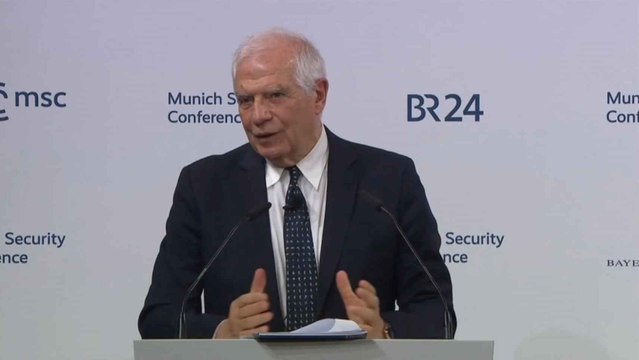El alto representante para Asuntos Exteriores y Política de Seguridad de la Unión Europea, Josep Borrell, en la Conferencia de Seguridad de Múnich.