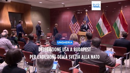 Скачать видео: Delegazione Usa in visita a Budapest: Ungheria ratifichi l'adesione della Svezia alla Nato